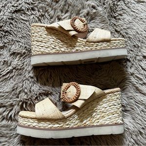 Dolce Vita Natural Raffia Wedge Sandal